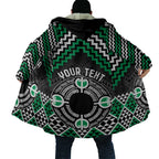 Personalised Aotearoa Niho Taniwha Motif Cloak Green Style - Aussie Hoodie