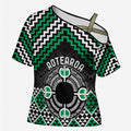 Personalised Aotearoa Niho Taniwha Motif Cross Shoulder Shirt Green Style - Aussie Hoodie