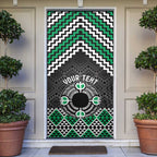 Personalised Aotearoa Niho Taniwha Motif Door Cover Green Style - Aussie Hoodie