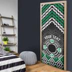 Personalised Aotearoa Niho Taniwha Motif Door Cover Green Style - Aussie Hoodie