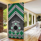 Personalised Aotearoa Niho Taniwha Motif Door Cover Green Style - Aussie Hoodie