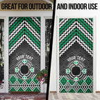 Personalised Aotearoa Niho Taniwha Motif Door Cover Green Style - Aussie Hoodie