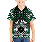 Personalised Aotearoa Niho Taniwha Motif Hawaiian Shirt Green Style