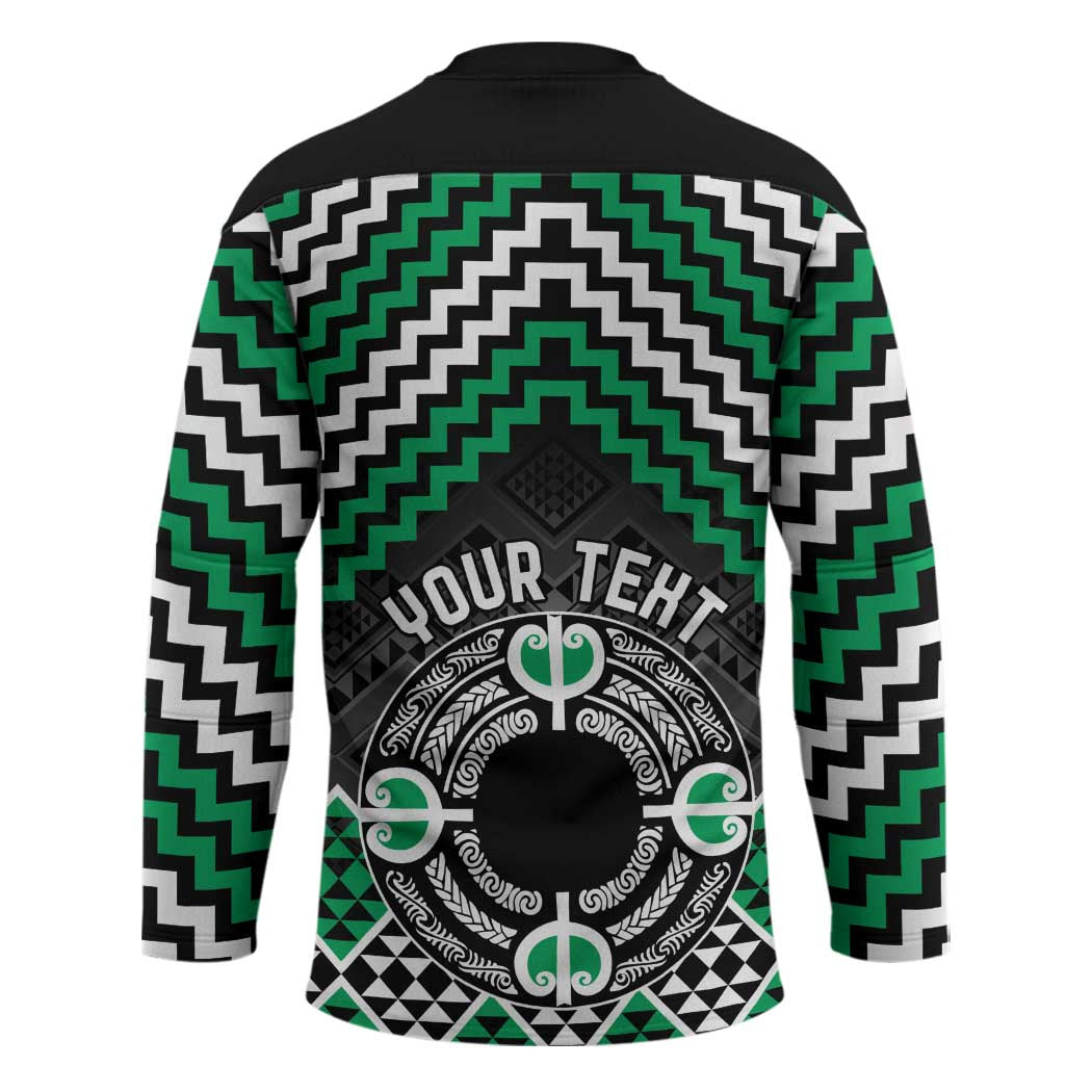 Personalised Aotearoa Niho Taniwha Motif Hockey Jersey Green Style - Aussie Hoodie
