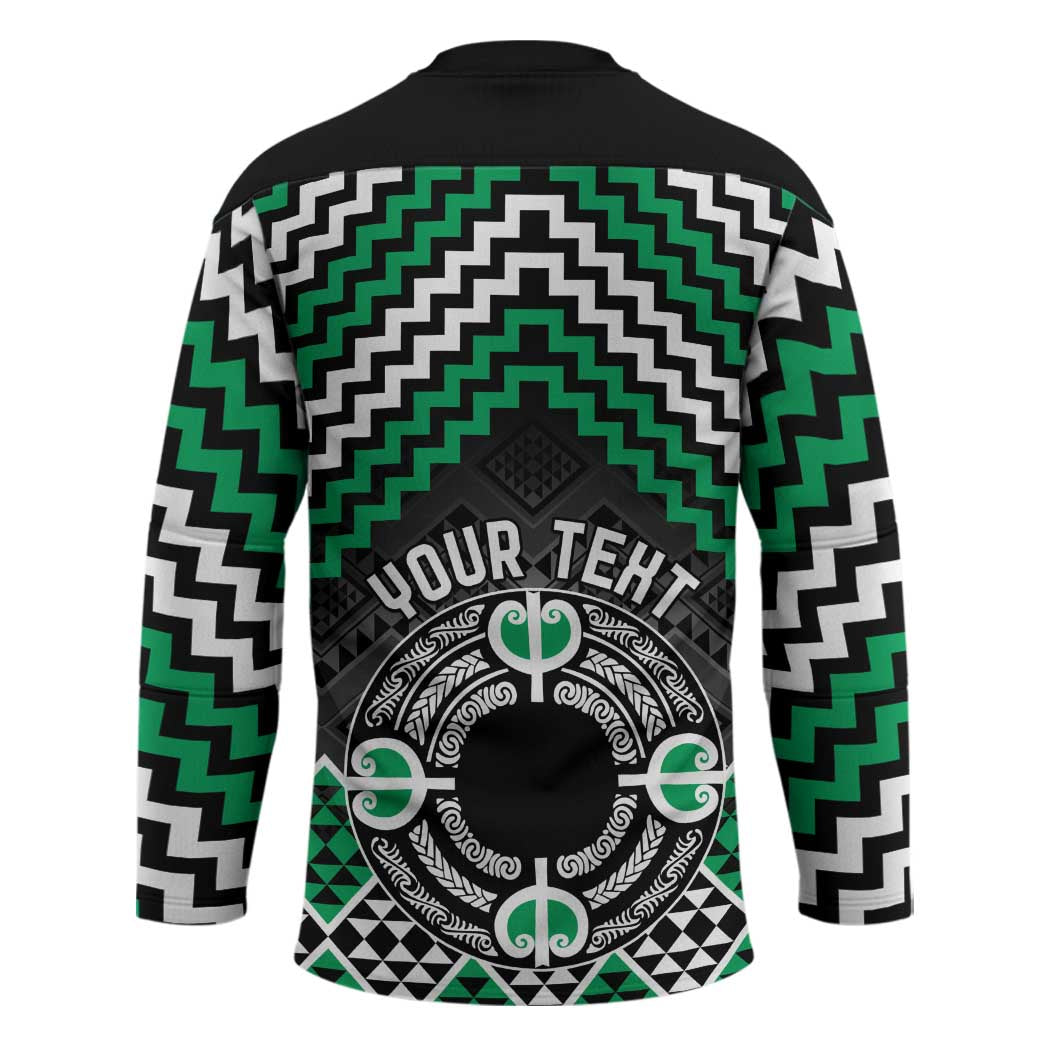 Personalised Aotearoa Niho Taniwha Motif Hockey Jersey Green Style - Aussie Hoodie