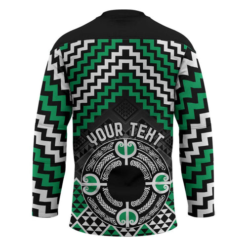 Personalised Aotearoa Niho Taniwha Motif Hockey Jersey Green Style - Aussie Hoodie