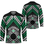 Personalised Aotearoa Niho Taniwha Motif Hockey Jersey Green Style - Aussie Hoodie
