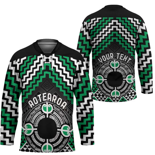 Personalised Aotearoa Niho Taniwha Motif Hockey Jersey Green Style - Aussie Hoodie