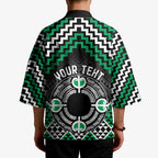 Personalised Aotearoa Niho Taniwha Motif Kimono Green Style - Aussie Hoodie