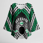 Personalised Aotearoa Niho Taniwha Motif Kimono Sleeve Blouse Green Style - Aussie Hoodie