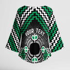 Personalised Aotearoa Niho Taniwha Motif Kimono Sleeve Blouse Green Style - Aussie Hoodie