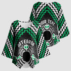 Personalised Aotearoa Niho Taniwha Motif Kimono Sleeve Blouse Green Style - Aussie Hoodie
