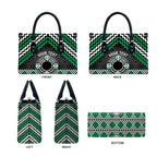 Personalised Aotearoa Niho Taniwha Motif Leather Bag Green Style - Aussie Hoodie