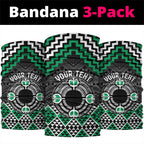 Personalised Aotearoa Niho Taniwha Motif Neck Gaiter Green Style - Aussie Hoodie