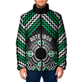 Personalised Aotearoa Niho Taniwha Motif Padded Jacket Green Style - Aussie Hoodie
