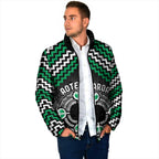 Personalised Aotearoa Niho Taniwha Motif Padded Jacket Green Style - Aussie Hoodie