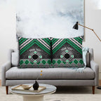 Personalised Aotearoa Niho Taniwha Motif Pillow Cover Green Style - Aussie Hoodie