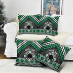 Personalised Aotearoa Niho Taniwha Motif Pillow Cover Green Style - Aussie Hoodie