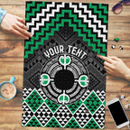 Personalised Aotearoa Niho Taniwha Motif Puzzle Green Style - Aussie Hoodie