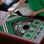 Personalised Aotearoa Niho Taniwha Motif Puzzle Green Style - Aussie Hoodie
