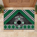 Personalised Aotearoa Niho Taniwha Motif Rubber Doormat Green Style