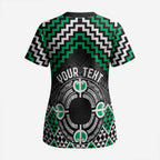 Personalised Aotearoa Niho Taniwha Motif Scrub Top Green Style - Aussie Hoodie
