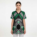 Personalised Aotearoa Niho Taniwha Motif Scrub Top Green Style - Aussie Hoodie