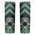 Personalised Aotearoa Niho Taniwha Motif Skinny Tumbler Green Style