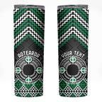 Personalised Aotearoa Niho Taniwha Motif Skinny Tumbler Green Style