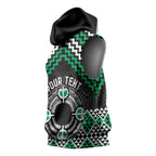 Personalised Aotearoa Niho Taniwha Motif Sleeveless Hoodie Green Style - Aussie Hoodie