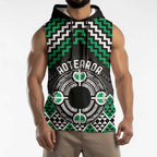 Personalised Aotearoa Niho Taniwha Motif Sleeveless Hoodie Green Style - Aussie Hoodie