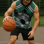 Personalised Aotearoa Niho Taniwha Motif Sleeveless Hoodie Green Style - Aussie Hoodie