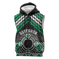 Personalised Aotearoa Niho Taniwha Motif Sleeveless Zip Hoodie Green Style LT9