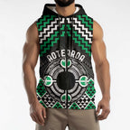 Personalised Aotearoa Niho Taniwha Motif Sleeveless Zip Hoodie Green Style LT9