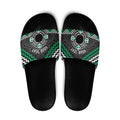 Personalised Aotearoa Niho Taniwha Motif Slide Sandals Green Style - Aussie Hoodie