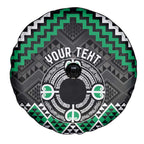 Personalised Aotearoa Niho Taniwha Motif Spare Tire Cover Green Style