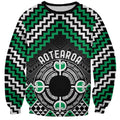 Personalised Aotearoa Niho Taniwha Motif Sweatshirt Green Style