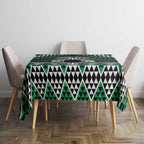 Personalised Aotearoa Niho Taniwha Motif Tablecloth Green Style