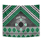 Personalised Aotearoa Niho Taniwha Motif Tapestry Green Style