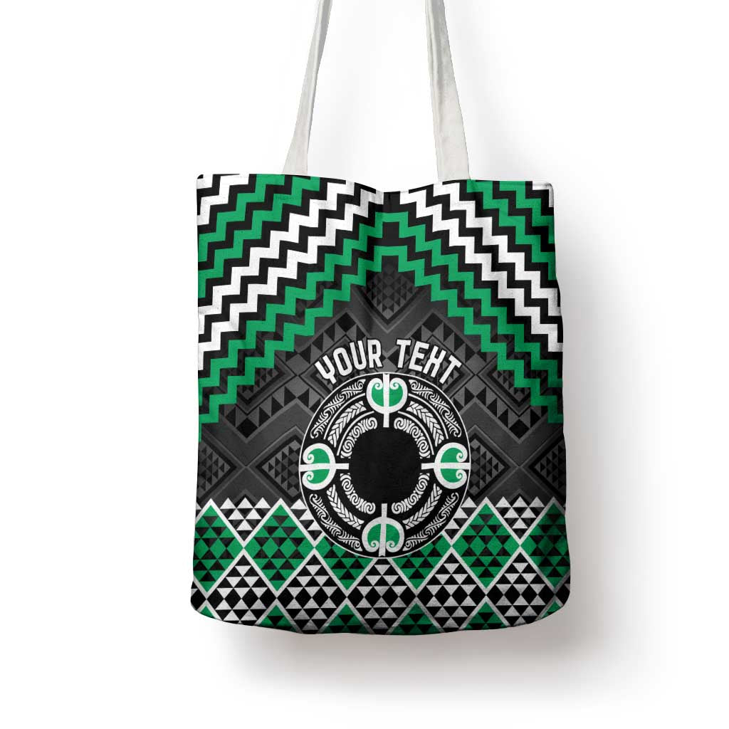 Personalised Aotearoa Niho Taniwha Motif Tote Bag Green Style - Aussie Hoodie