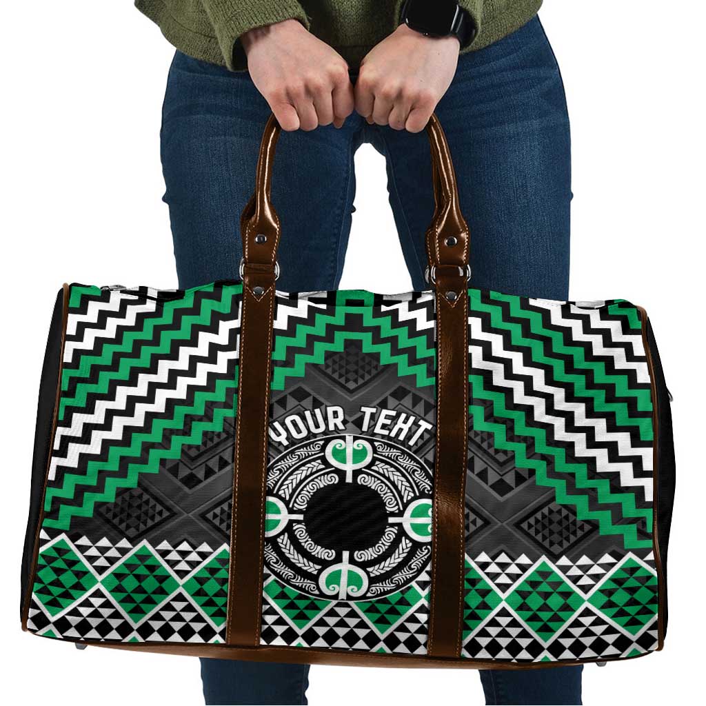 Personalised Aotearoa Niho Taniwha Motif Travel Bag Green Style - Aussie Hoodie