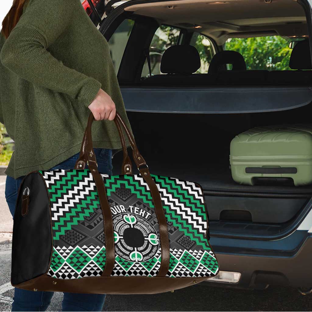 Personalised Aotearoa Niho Taniwha Motif Travel Bag Green Style - Aussie Hoodie
