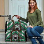 Personalised Aotearoa Niho Taniwha Motif Travel Bag Green Style - Aussie Hoodie