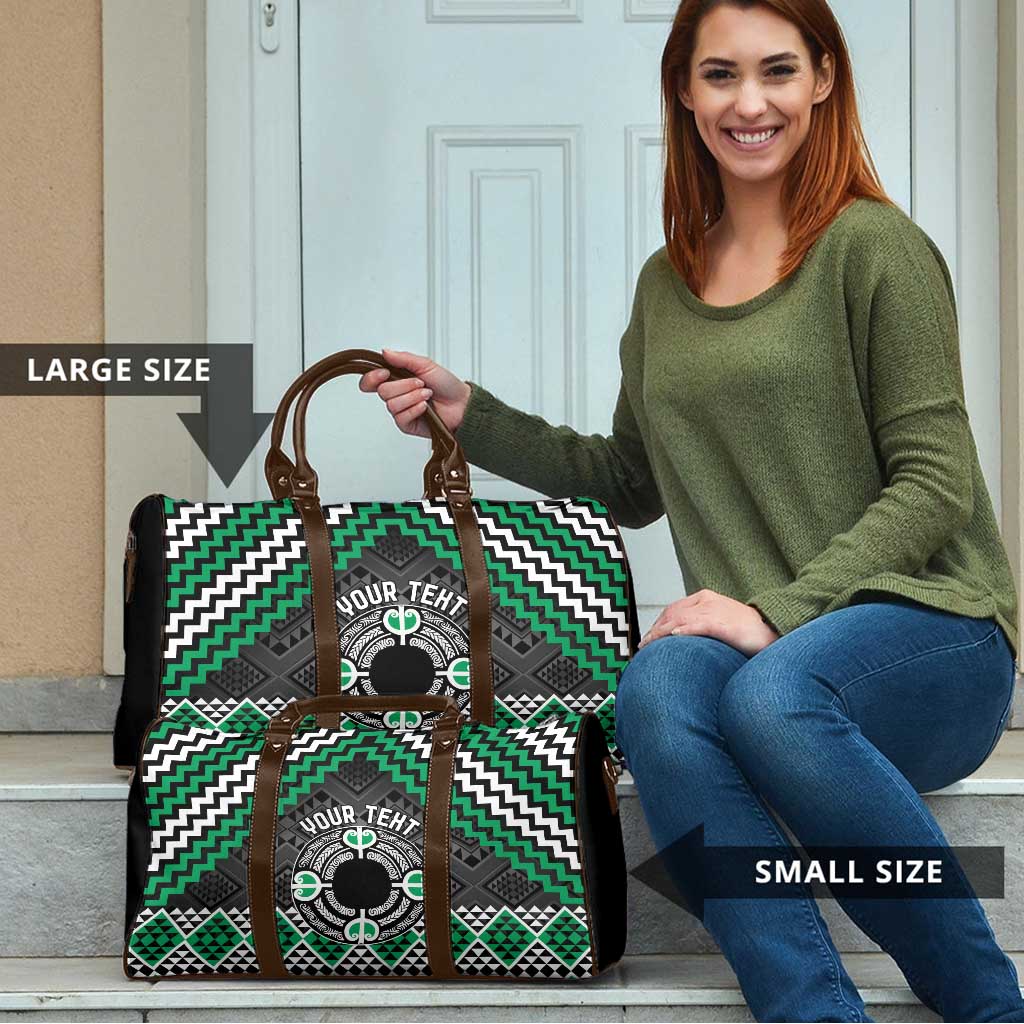 Personalised Aotearoa Niho Taniwha Motif Travel Bag Green Style - Aussie Hoodie