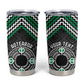 Personalised Aotearoa Niho Taniwha Motif Tumbler Cup Green Style