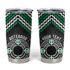 Personalised Aotearoa Niho Taniwha Motif Tumbler Cup Green Style