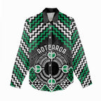 Personalised Aotearoa Niho Taniwha Motif Women Casual Shirt Green Style