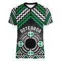 Personalised Aotearoa Niho Taniwha Motif Women V-Neck T-Shirt Green Style