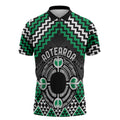 Personalised Aotearoa Niho Taniwha Motif Zipper Polo Shirt Green Style - Aussie Hoodie