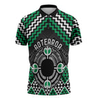 Personalised Aotearoa Niho Taniwha Motif Zipper Polo Shirt Green Style - Aussie Hoodie